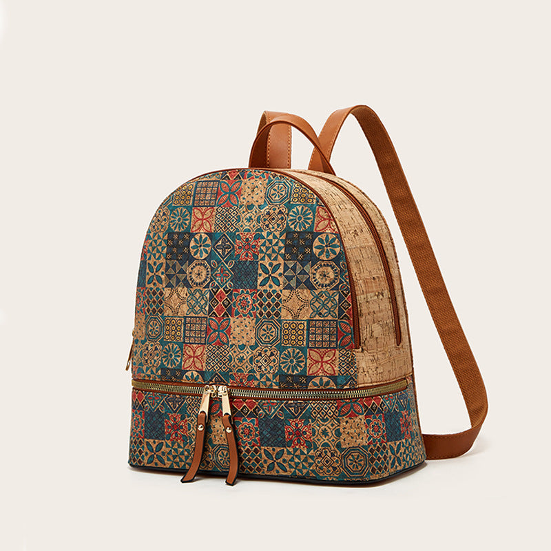 Pocket & Purpose® Artisan Cork & Leather Dome Backpack