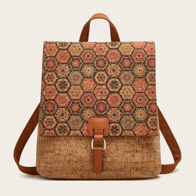 cork leather leaf backpack Pocket & Purpose® Artisan Cork & Leather Envelope Backpack