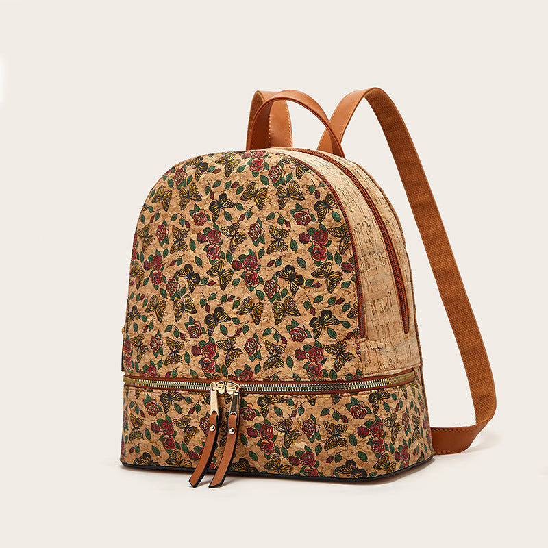 Pocket & Purpose® Artisan Cork & Leather Dome Backpack