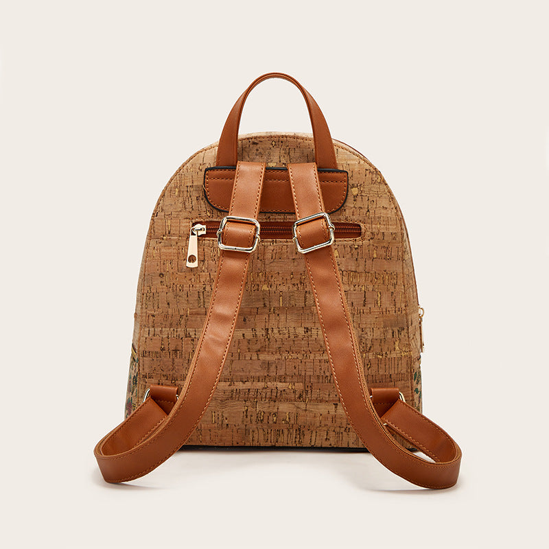 Pocket & Purpose® Artisan Cork & Leather Dome Backpack