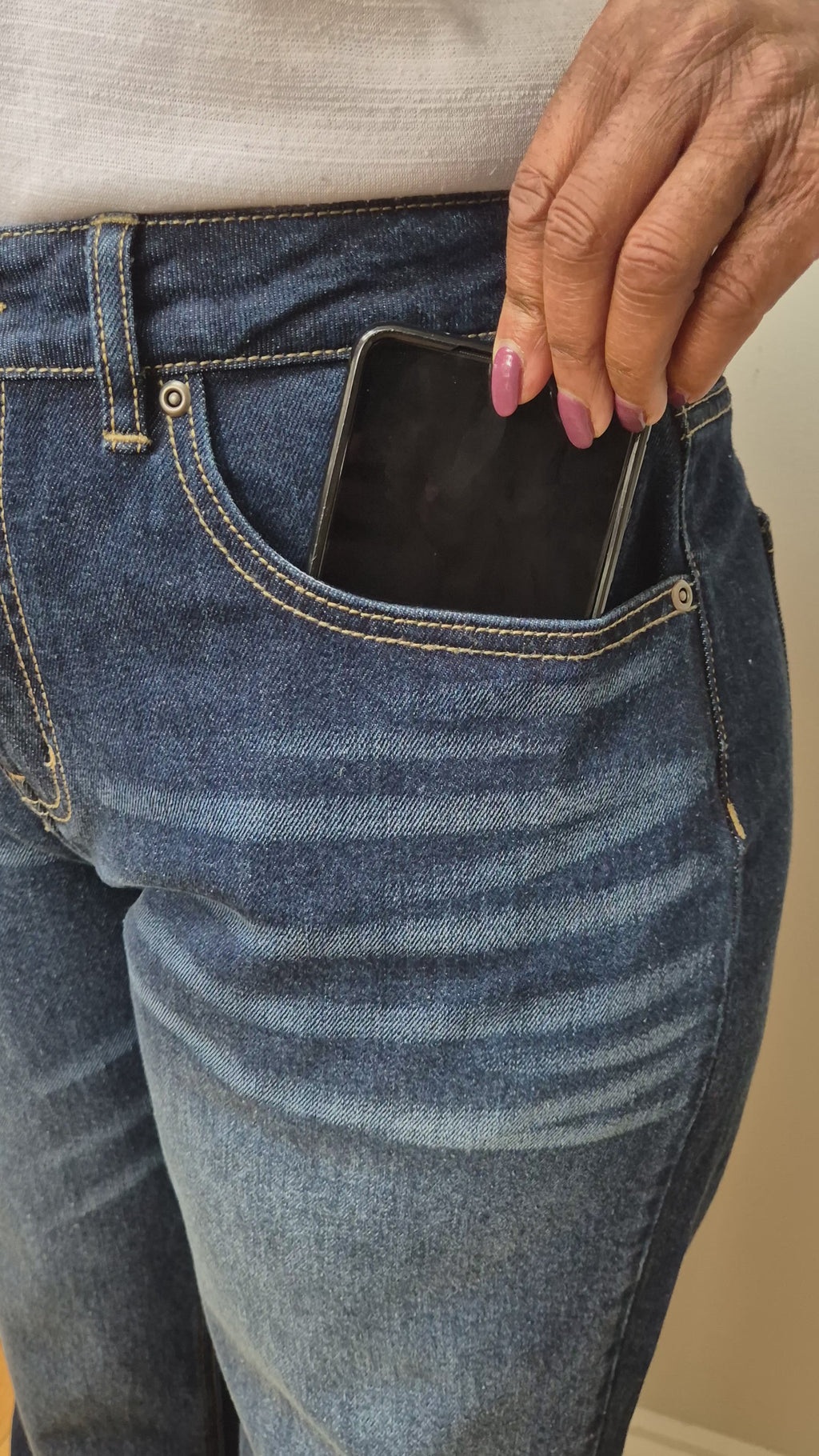 High Waisted Wide Leg Jeans with  Functional Pockets